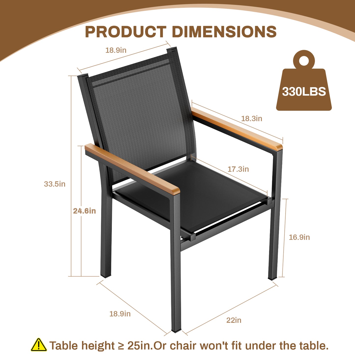 LIFERUN 42 in Propane Fire Pit Table with 4 Stackable Aluminum Dining Chairs– 50,000 BTU Round Fire Pit with Lid, Converts to Patio Coffee Table, for Poolside, Balcony, Terrace (Brown)