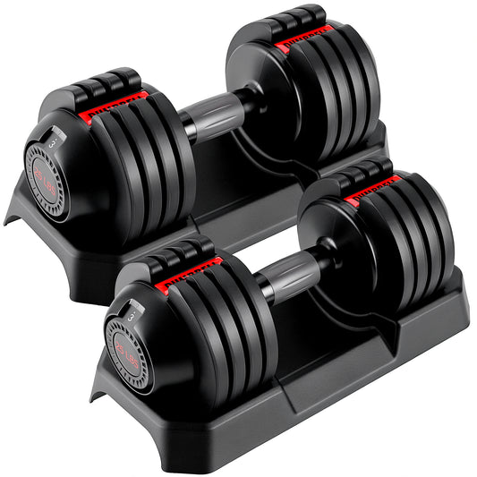 LIFERUN Adjustable Dumbbells Set with 5 Weight Levels, 25 LB Dumbbells with Storage Base, 1-Second Dial Adjustment, Space Saving for Men & Women, for Beginners & Body Shaping Home Training