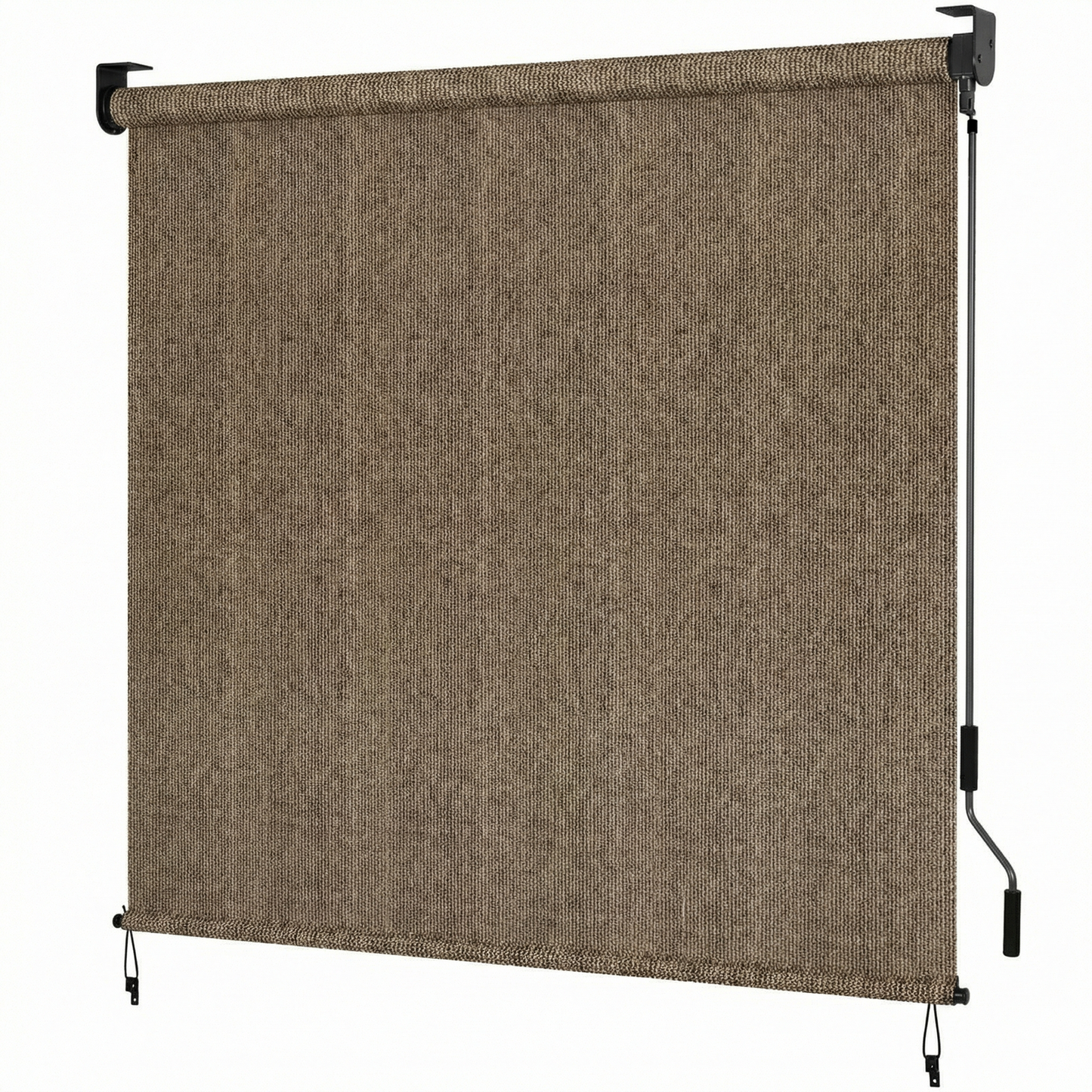 LIFERUN Outdoor Roller Sun Shade 8' W x 6' H, HDPE Shade Cloth, Aluminum Tube with Cordless Wand Crank Operation, Sunshade for Outdoor Pergola Patio, Porch, and Garden
