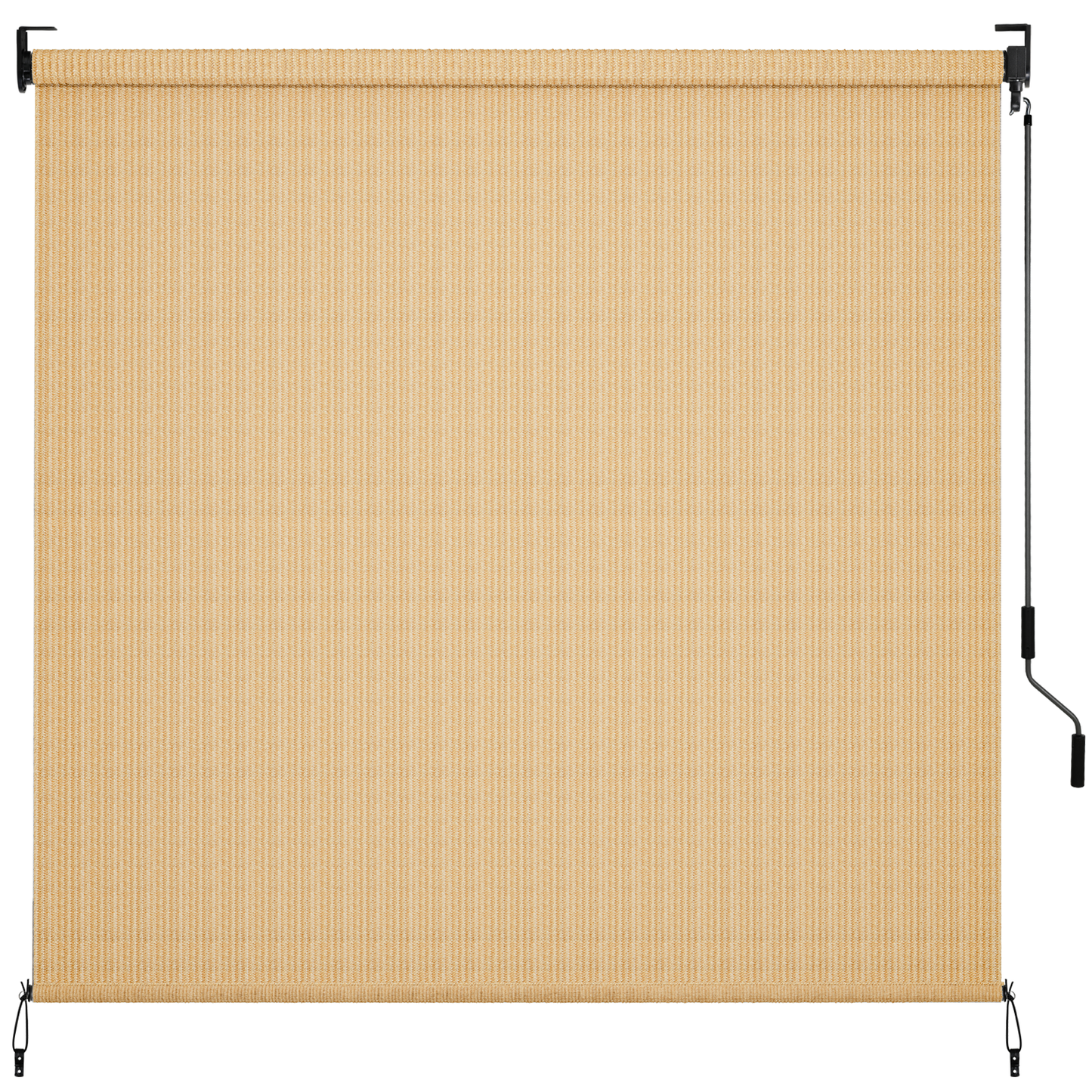 LIFERUN Outdoor Roller Sun Shade 8' W x 6' H, HDPE Shade Cloth, Aluminum Tube with Cordless Wand Crank Operation, Sunshade for Outdoor Pergola Patio, Porch, and Garden