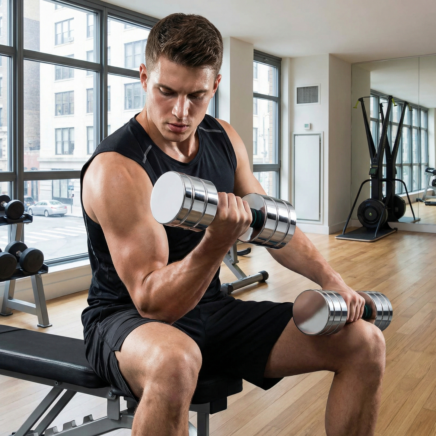 LIFERUN Steel Adjustable Dumbbell Set of 2, 5/10/15lb Free Weights  Dumbbells Set, Non-Slip and Comfortable Foam Handle, for Home Gym Office Exercise