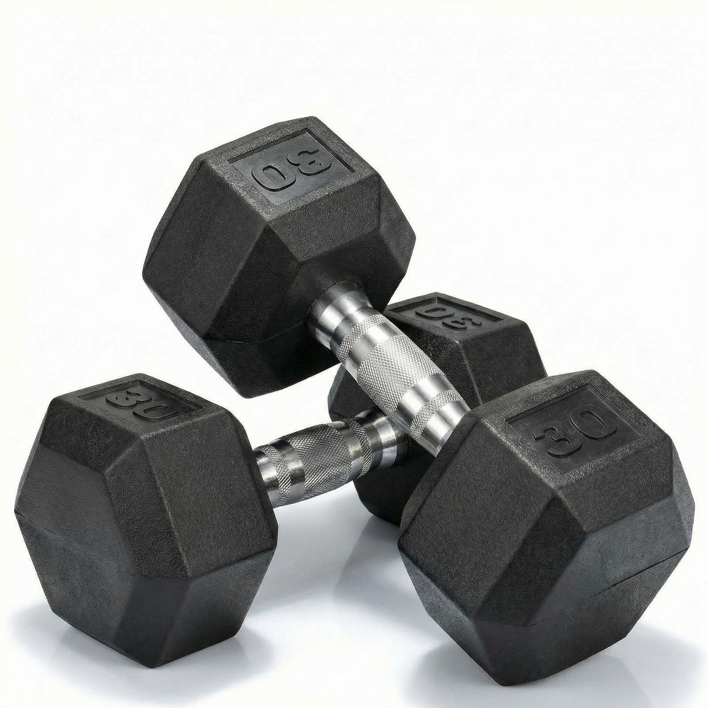 LIFERUN Rubber Coated Cast Iron Dumbbells, Hex Dumbbell Set of 2, Weight 60 lb, Strength Training Weight Set Home Gym