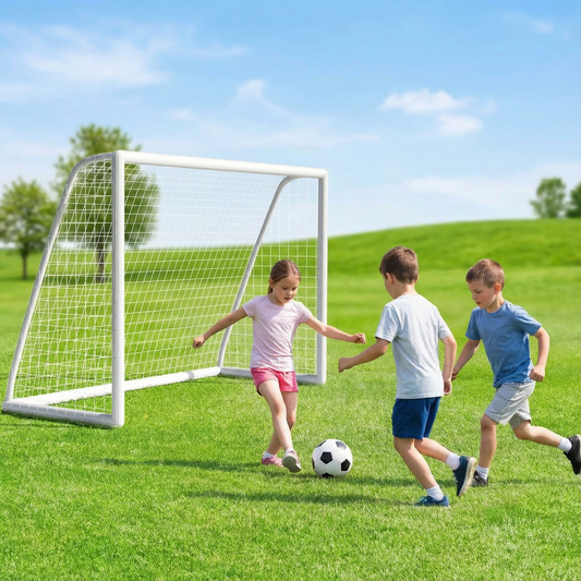 LIFERUN 10 x 6.5ft Soccer Goal Net for Backyard, Weatherproof UPVC  Frame, with Carry Bag, Portable soccer net for Kids & Adults Outdoor Soccer Training