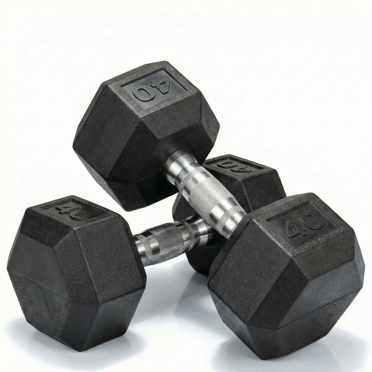 LIFERUN Rubber Coated Cast Iron Dumbbells, Hex Dumbbell Set of 2, Weight 60 lb, Strength Training Weight Set Home Gym