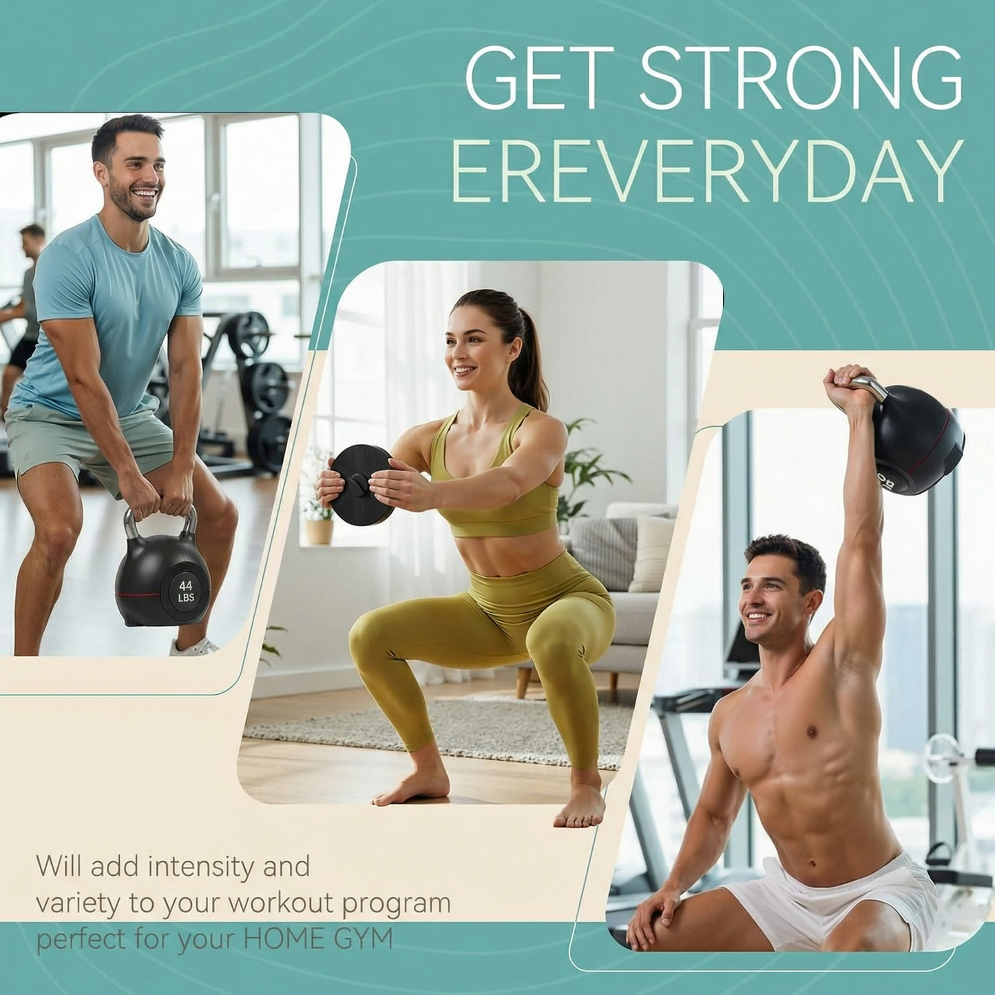 LIFERUN Adjustable Kettlebell Set - 7in1 Kettlebells, Choose 22.5 lb  or 44 lb, Quick-Change Weight Dial & Safety Lock, Space-Saving, Full-Body Workout & Cross-Training