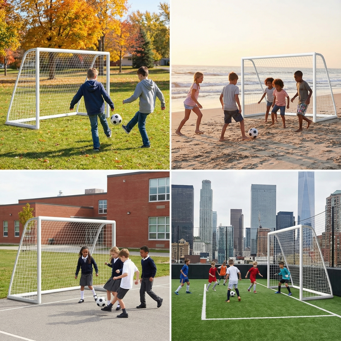 LIFERUN 10 x 6.5ft Soccer Goal Net for Backyard, Weatherproof UPVC  Frame, with Carry Bag, Portable soccer net for Kids & Adults Outdoor Soccer Training
