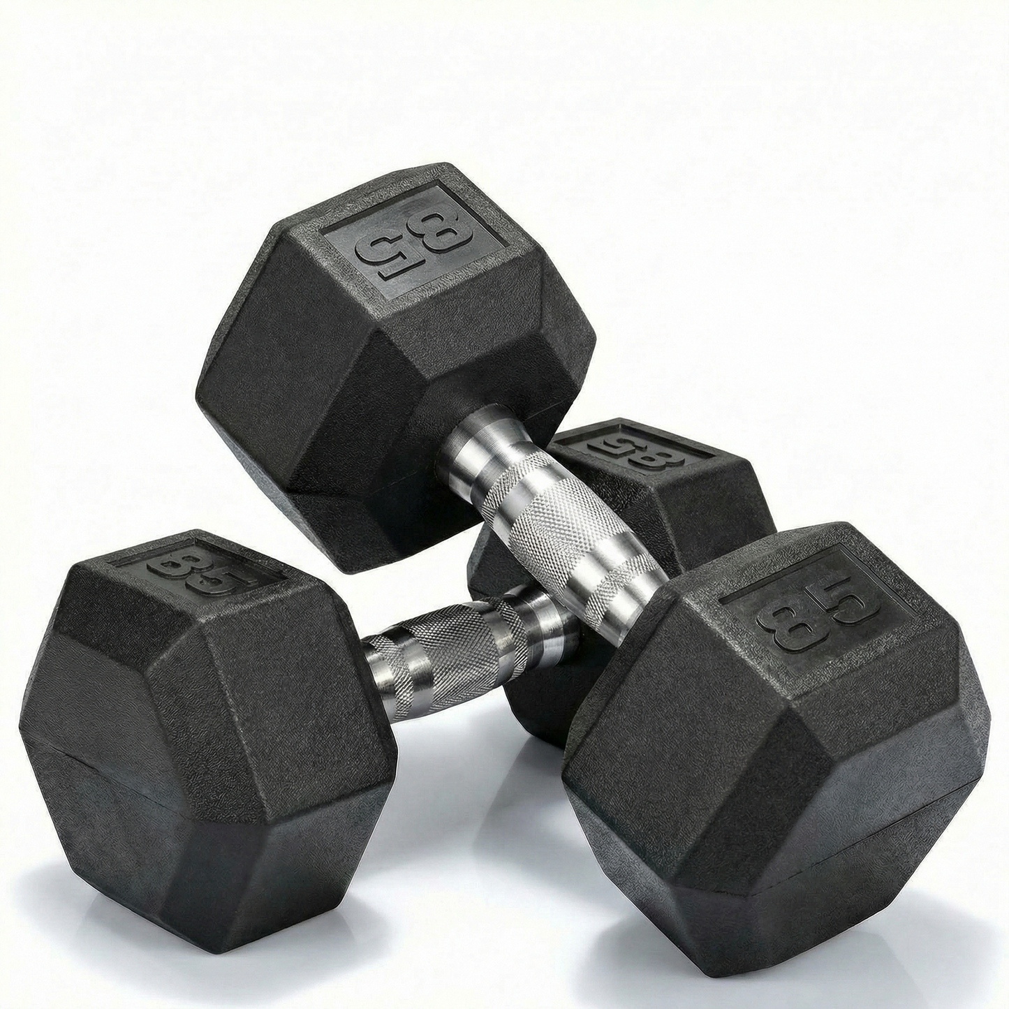 LIFERUN Rubber Coated Cast Iron Dumbbells, Hex Dumbbell Set of 2, Weight 60 lb, Strength Training Weight Set Home Gym